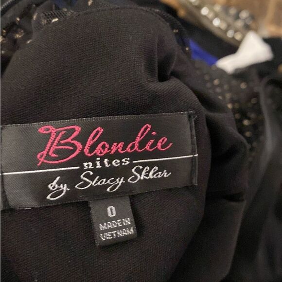 NWT Blondie Nights by Stacy Sklar Elegant mesh Black Polka Dot Dress, US0 - Picture 10 of 10